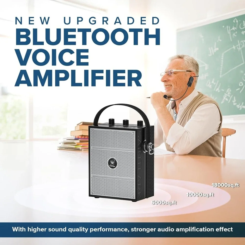 WinBridge Bluetooth 5.3 Voice Amplifier with Wireless Microphone Headset